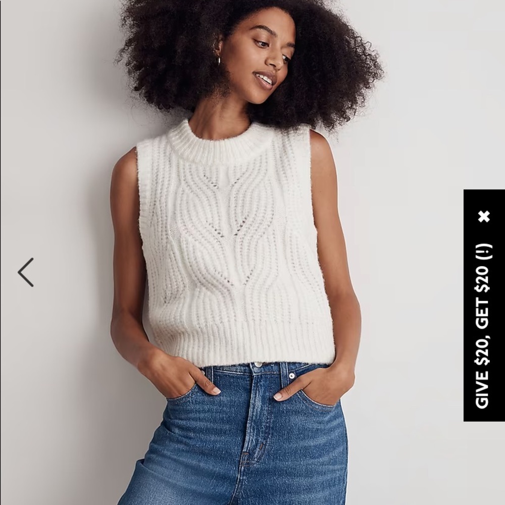 Madewell pointelle knowe sweater vest